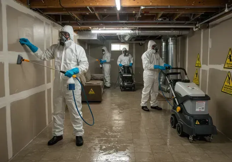 Basement Moisture Removal and Structural Drying process in Doe Valley, KY